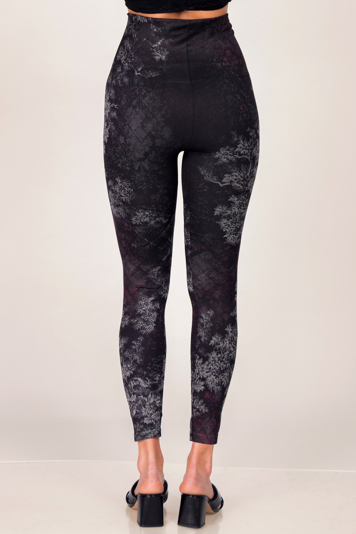 Silver Toile de Jouy Printed Leggings