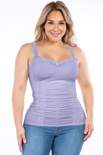 Seamless Laced Corset Camisole - Plus Size
