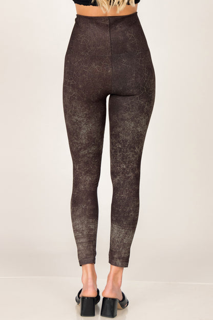 Cracked Leather Print Legging