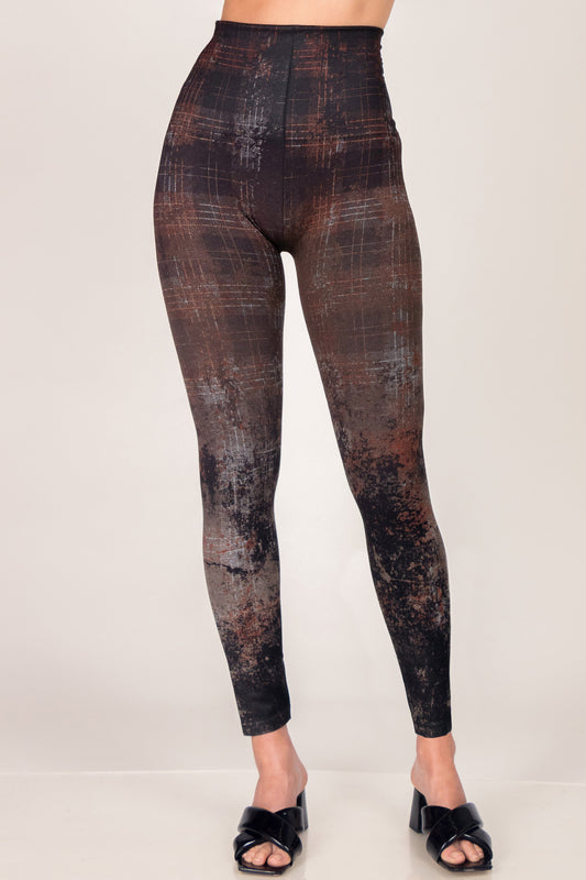 Autumn Plaid Printed Leggings