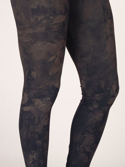 Midnight Oak Floral Printed Leggings