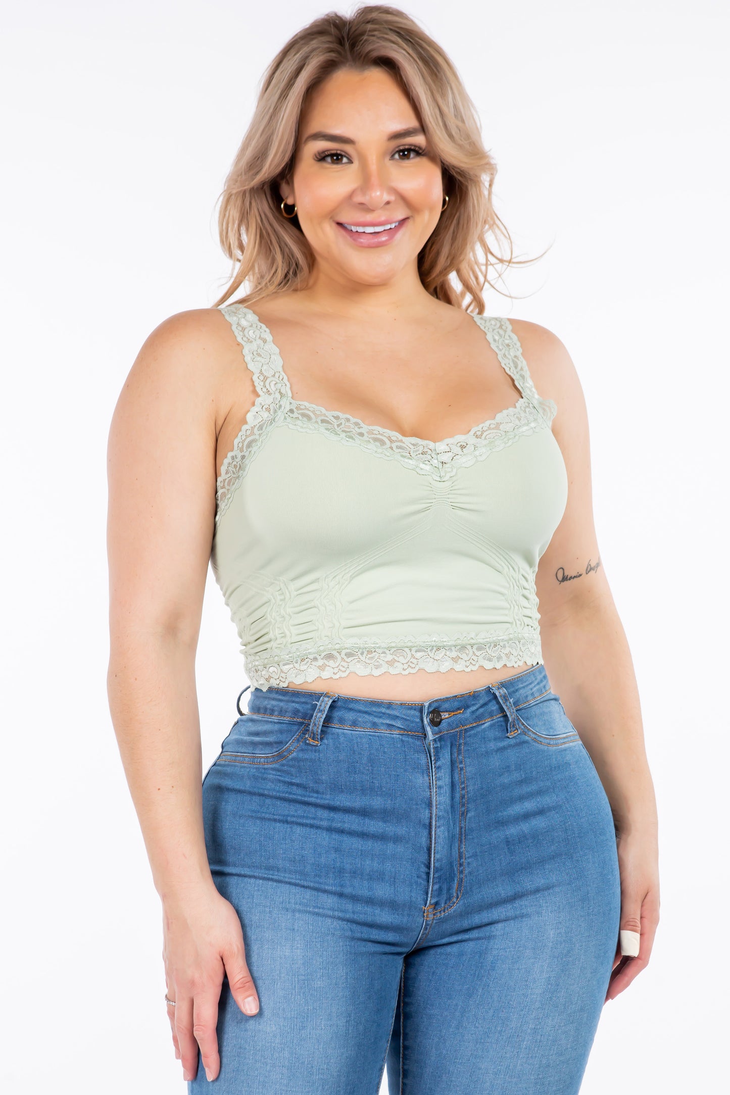 Seamless Laced Bralette Camisole (Plus Size)