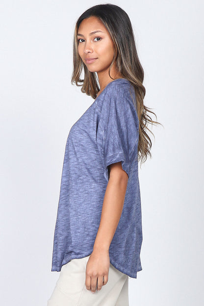 Favorite Oil Washed Dolman Sleeve Top