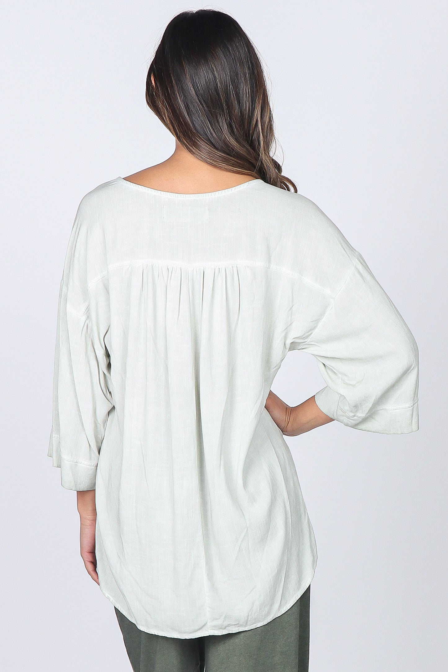 V-Neck Cross Hatch Blouse Tunic