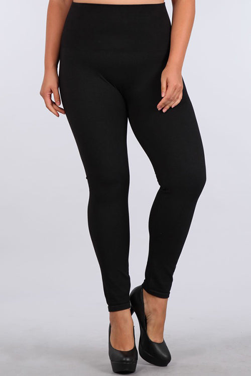M Rena Plus Sized Black High Waist Denim Legging - Jegging
