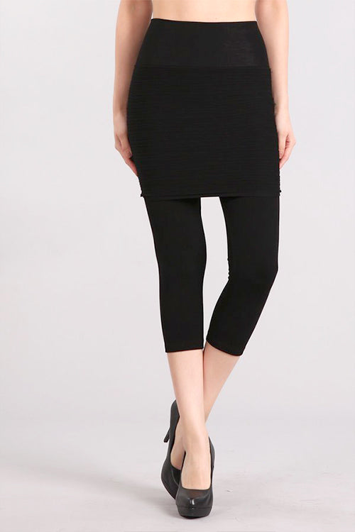 Cropped Combination Skirt Legging