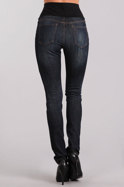 Classic Blue Dark Wash High Waist Jeans