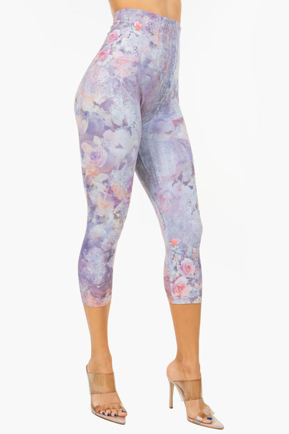 Aster Rose Garden Printed Legging Cropped