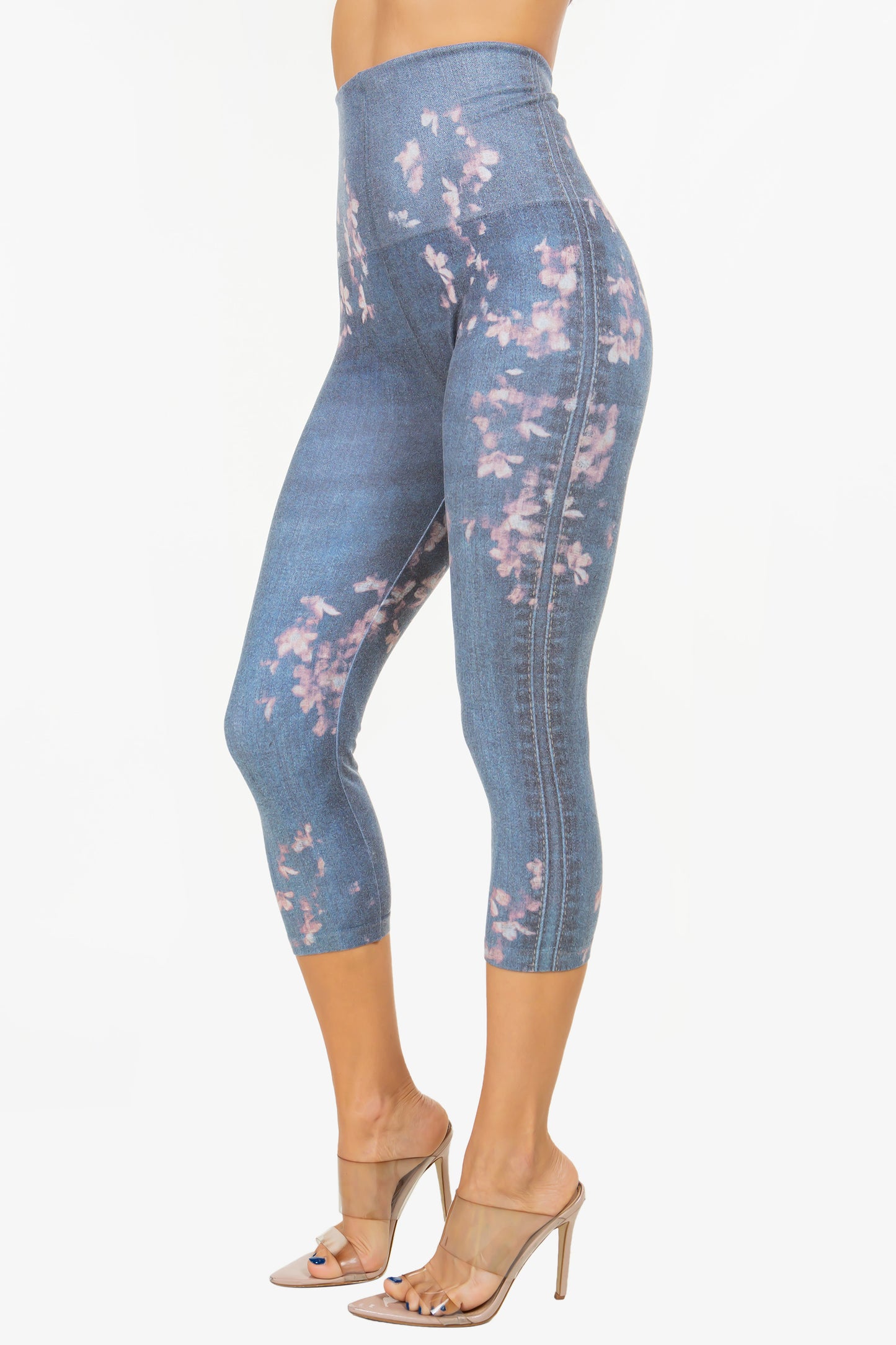 Blossom Burnout Printed Leggings Cropped