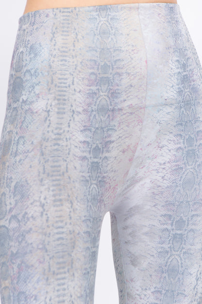 Subtle Multicolor Snakeskin Cropped Leggings