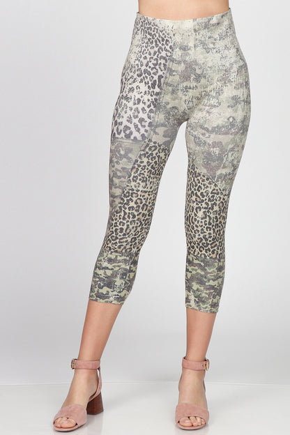 Camo Cheetah Cropped Leggings