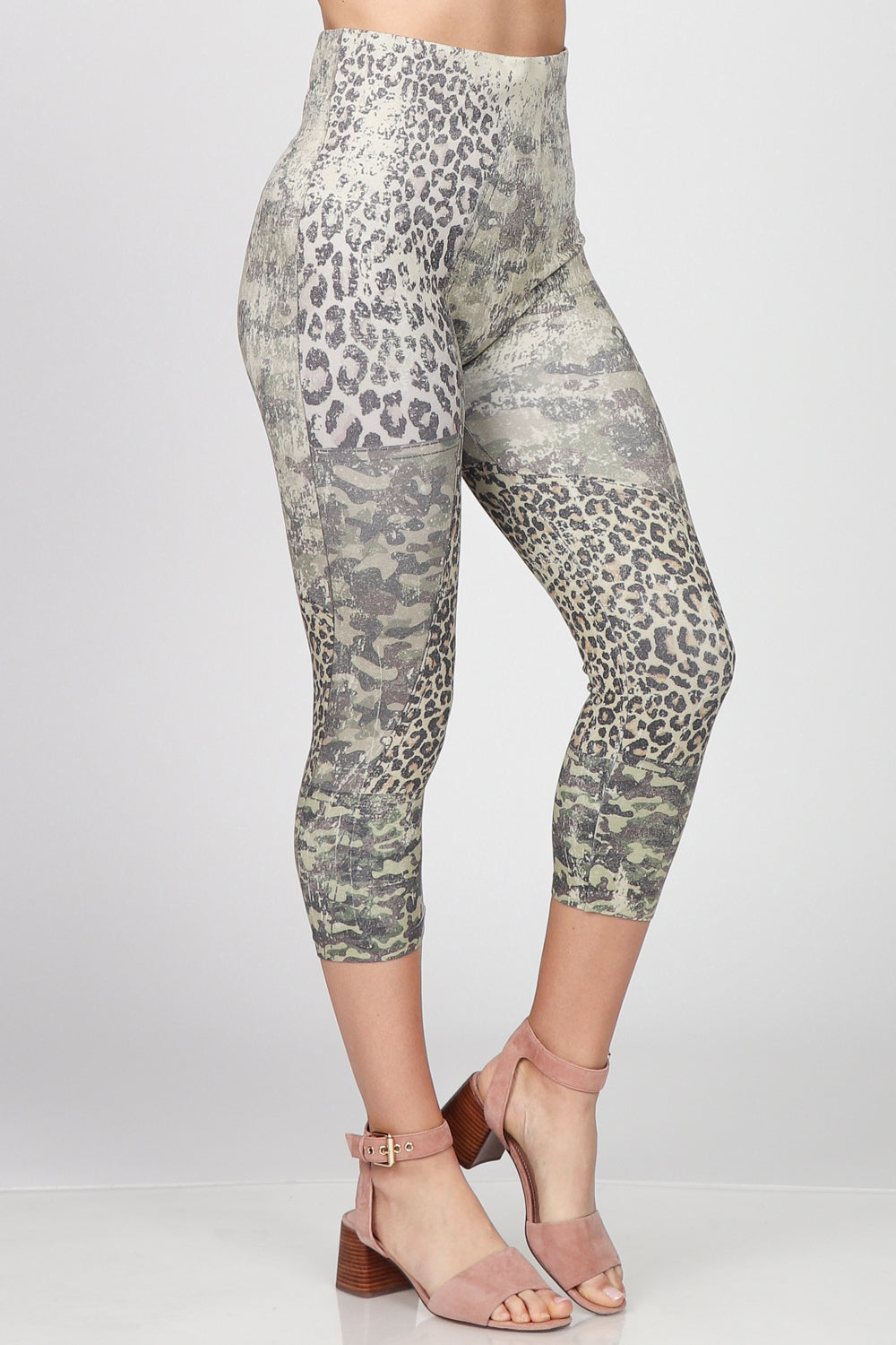 Camo Cheetah Cropped Leggings