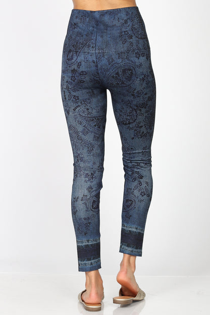 Denim Floral Leggings