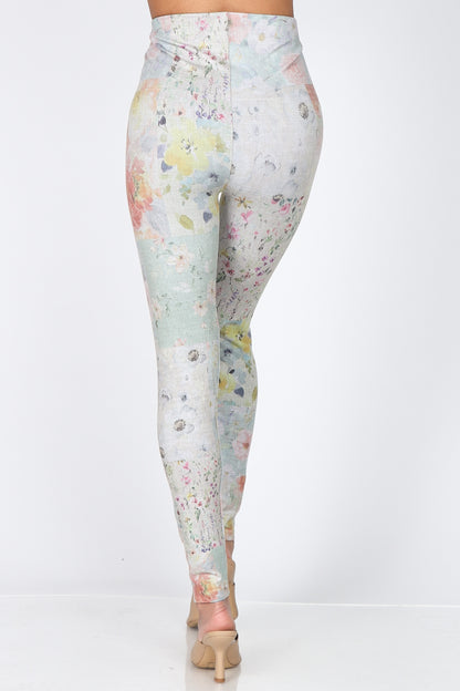 Floral Patch Collage Leggings