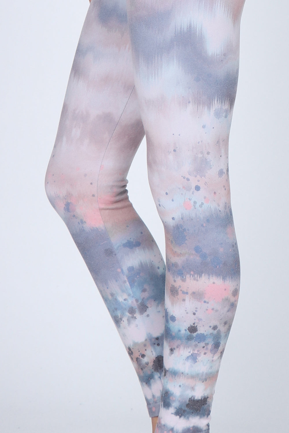 Watercolor Ikat Inspired Tie Dye Print Leggings