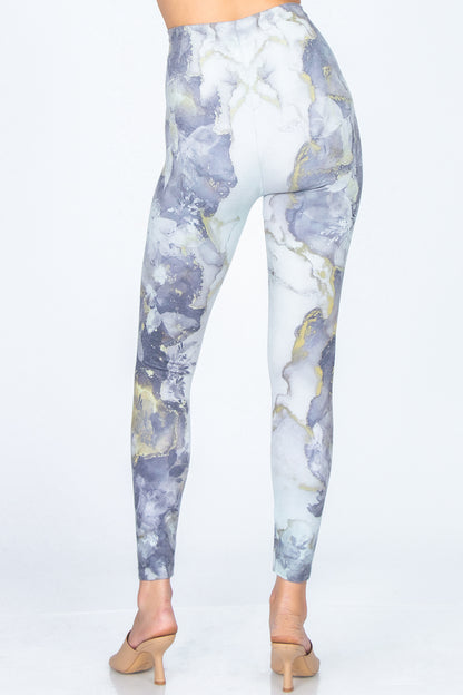 Ink Floral Marble Leggings