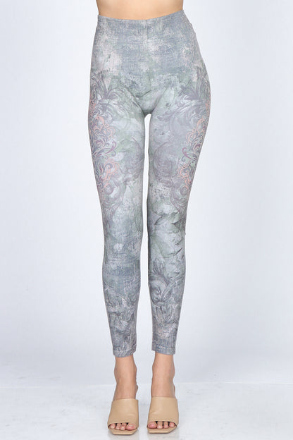 Forest Damask Motif Leggings