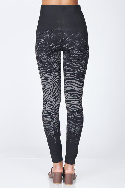 Zebra Print Distressed Ombre Leggings