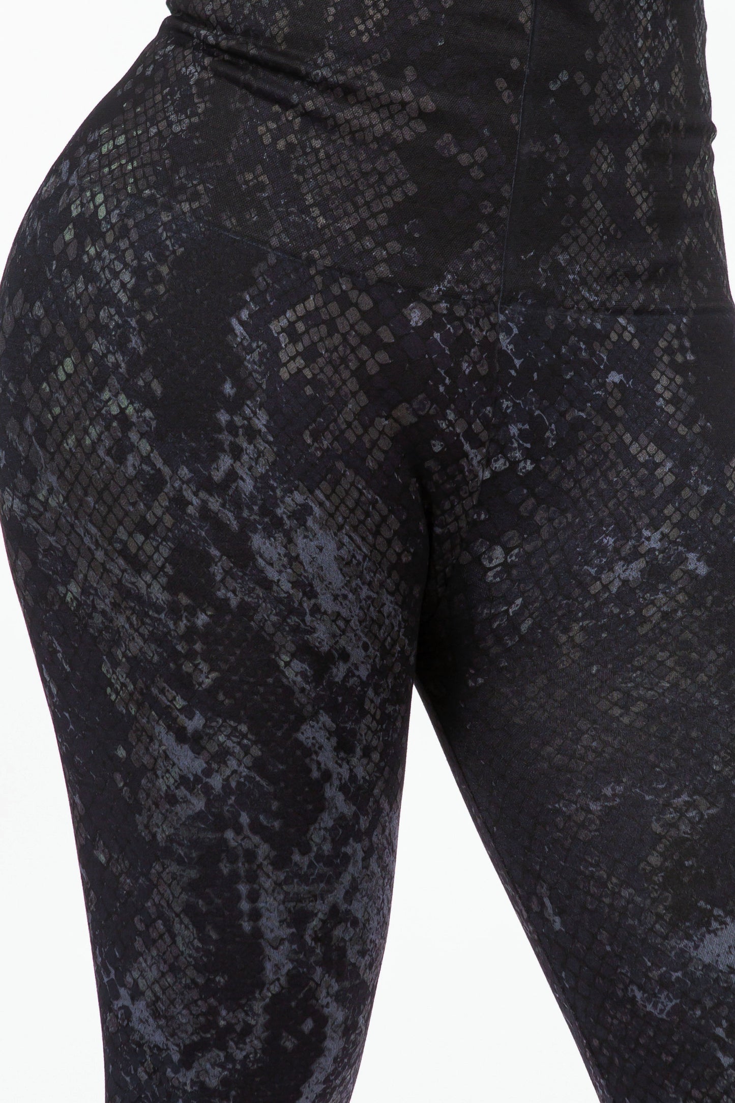 Euphoric Snakeskin Print Leggings in Steel