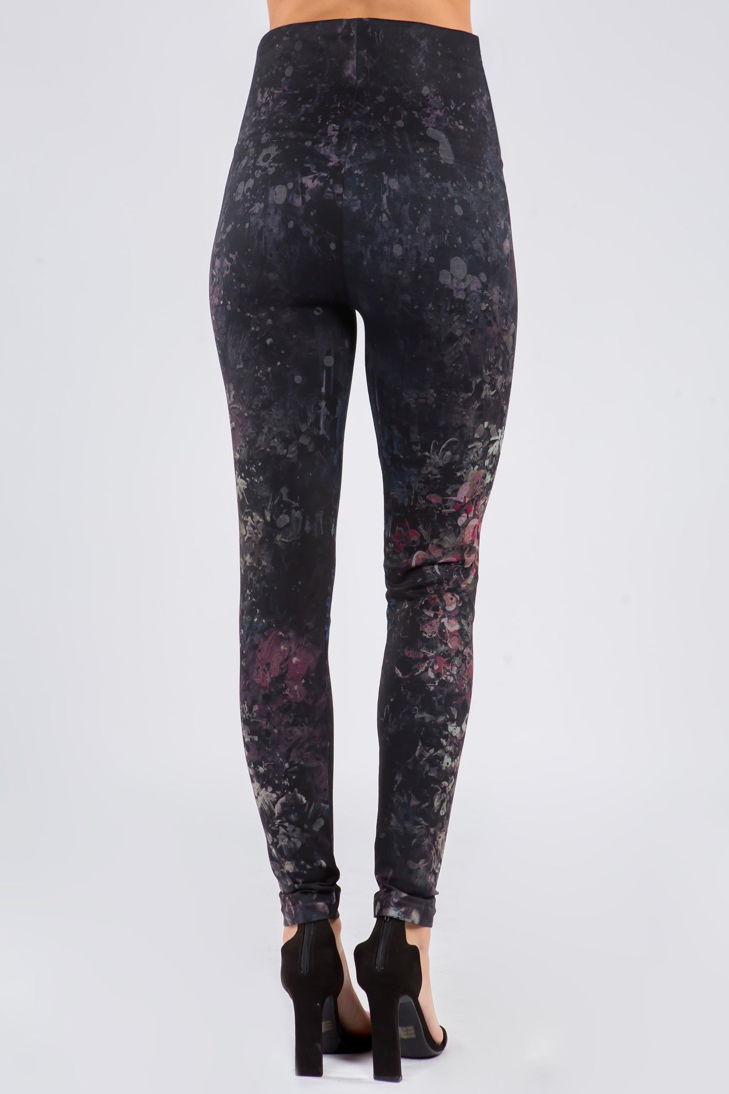 Artistic Jasmine Floral Cascade Printed Leggings