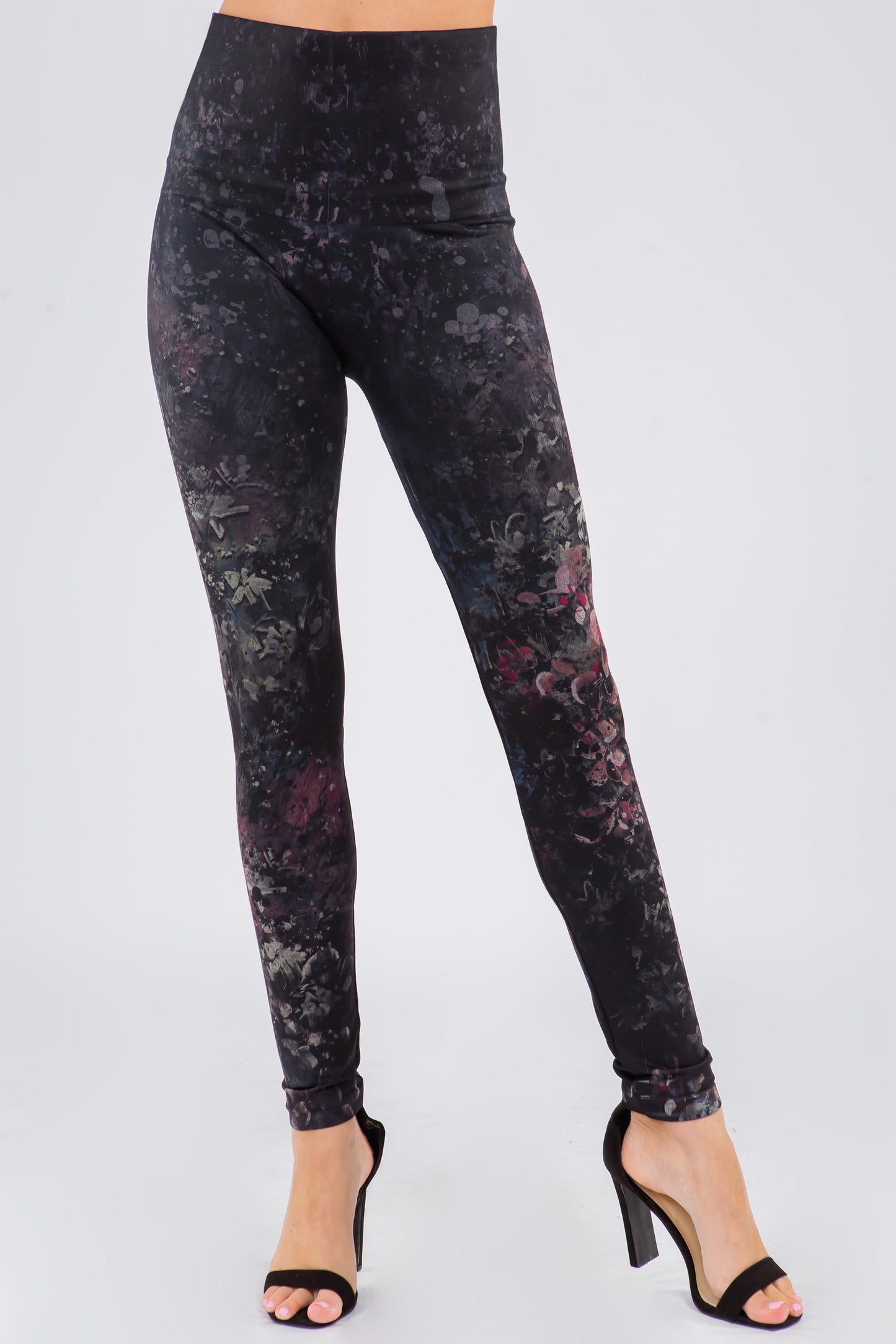 Artistic Jasmine Floral Cascade Printed Leggings