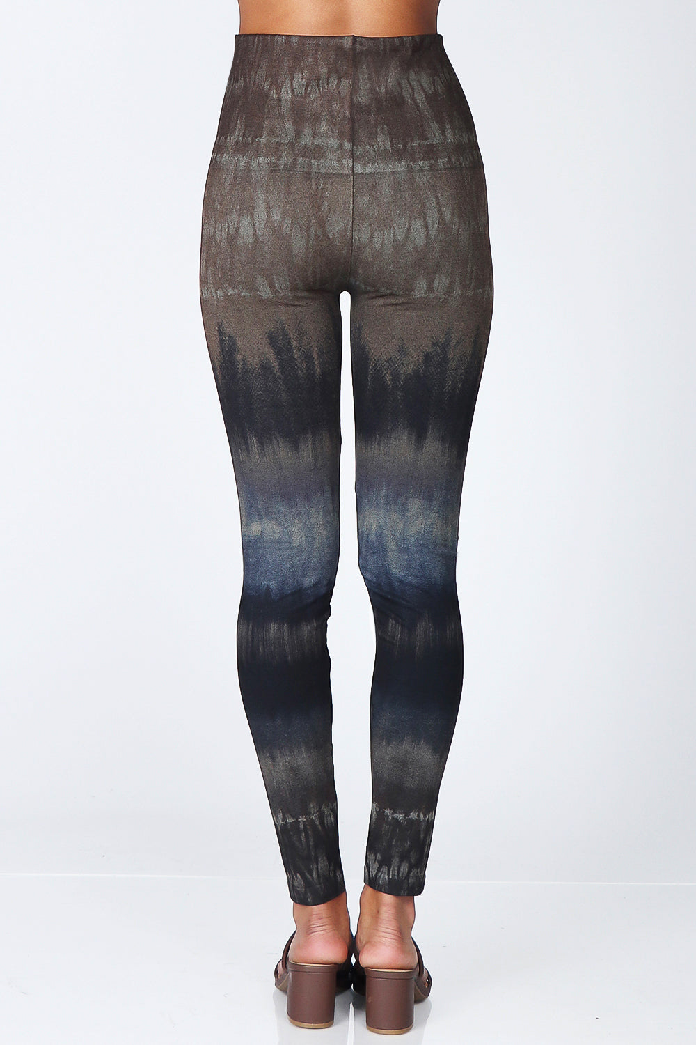 Earthen Cobalt Tie-Dye Print Leggings