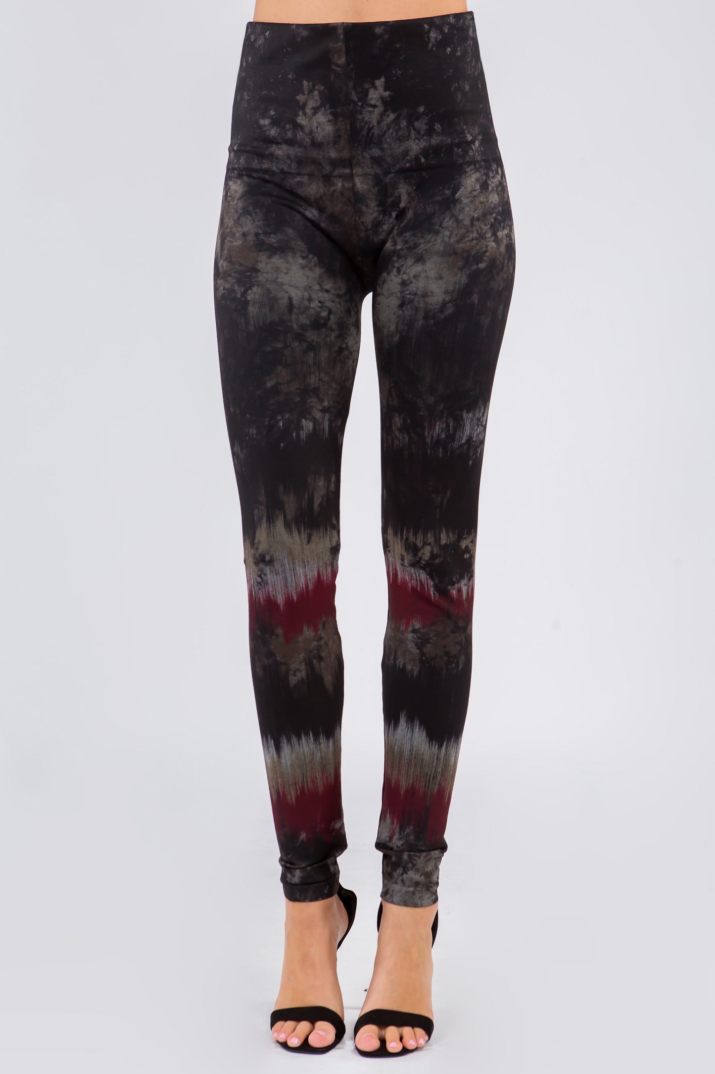 Border Tie-Dye Print Leggings