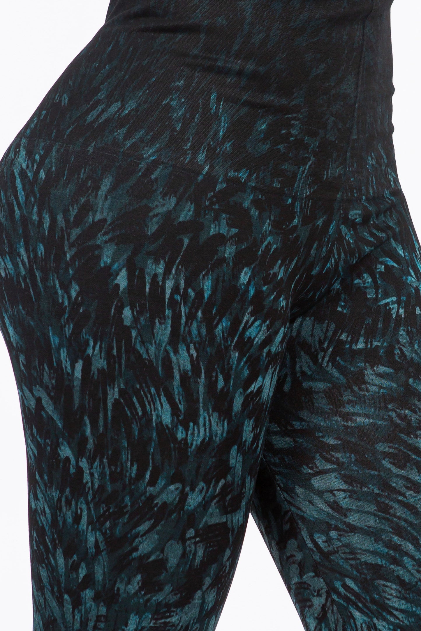 Feathered Paint Stroke Printed Leggings