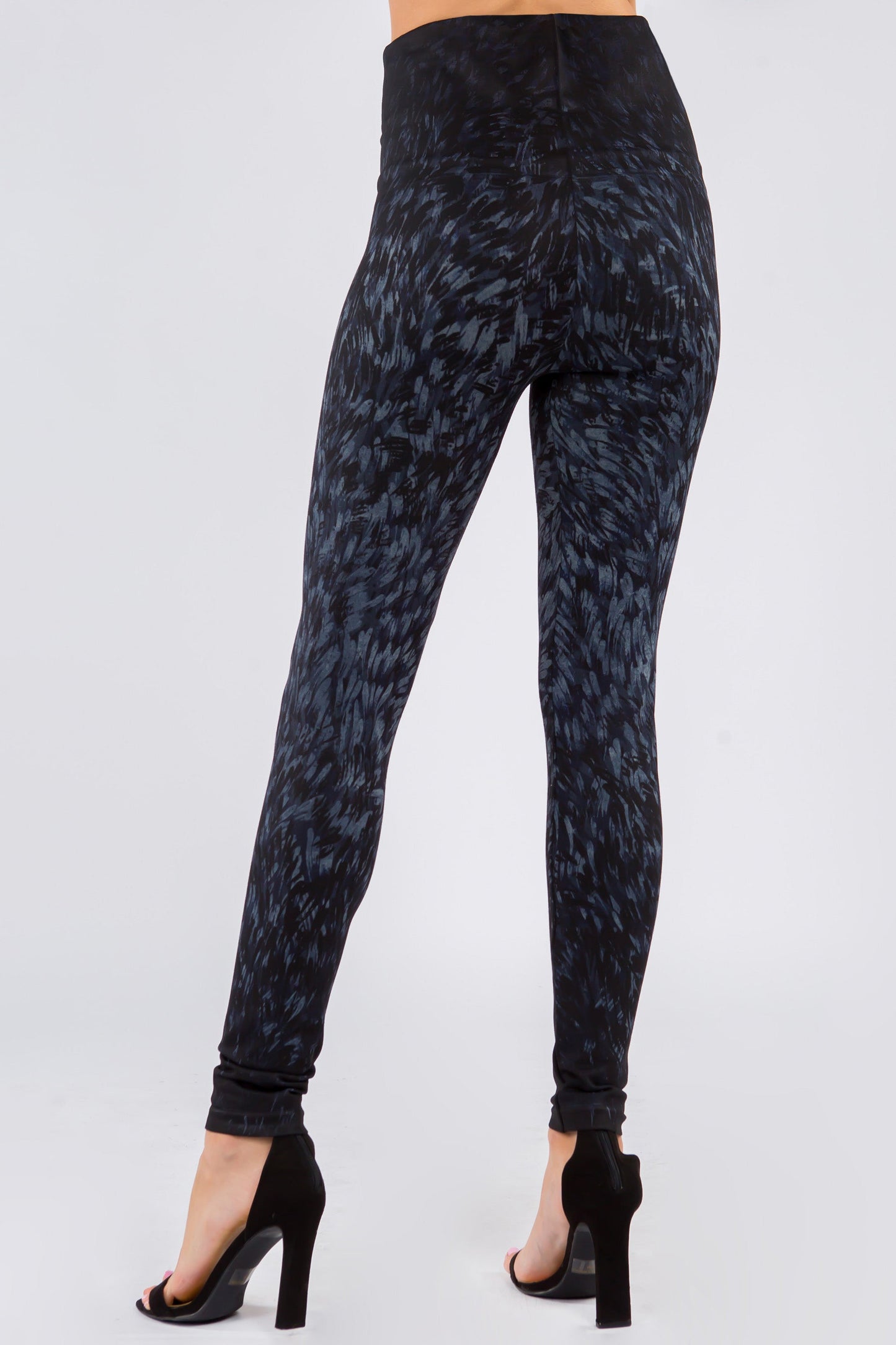 Feathered Paint Stroke Printed Leggings