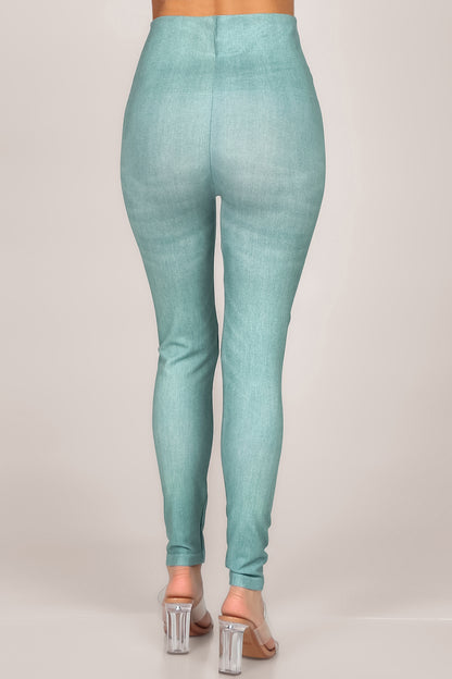 Washed Twill Printed Leggings
