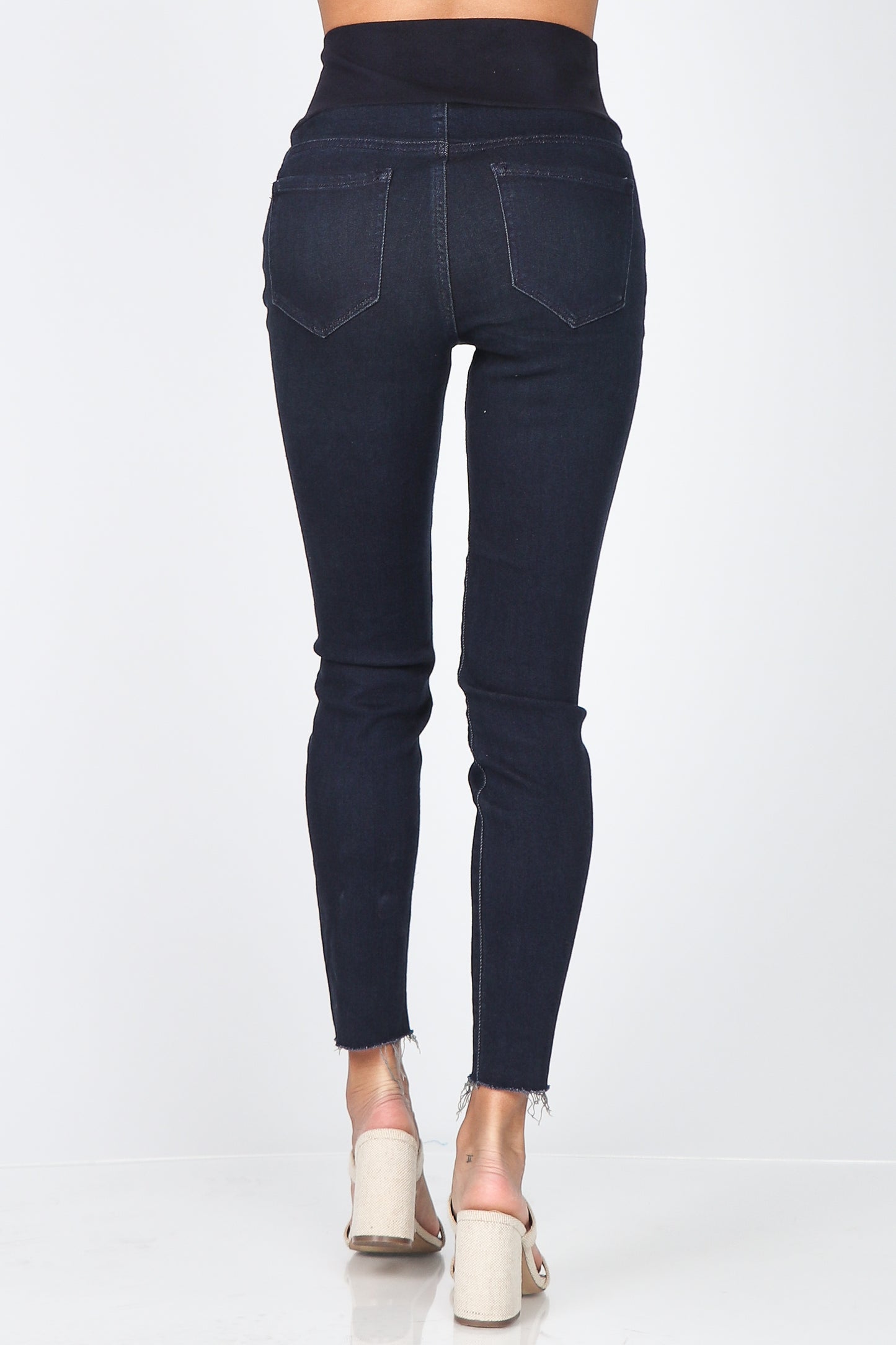 Raw Hem Fringes High Waist Jeans