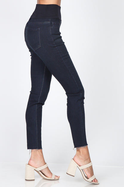 Raw Hem Fringes High Waist Jeans