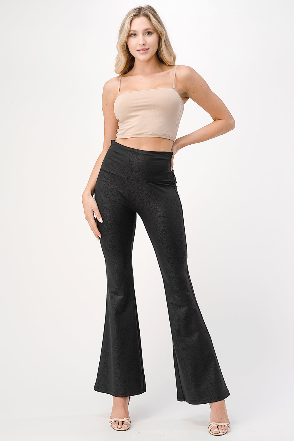 Bell Bottom Leatherette Leggings