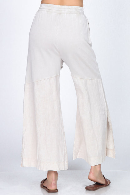 Wide-Leg Terry Lounge Pants in Mineral Wash