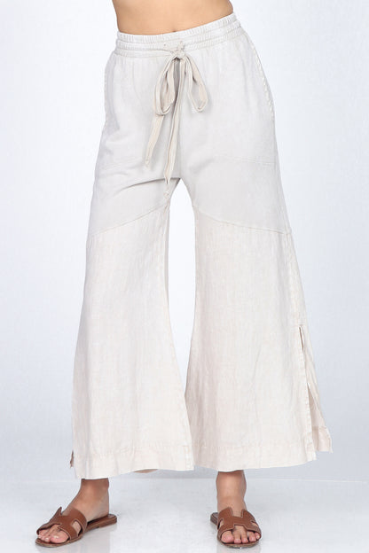 Wide-Leg Terry Lounge Pants in Mineral Wash