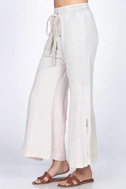 Wide-Leg Terry Lounge Pants in Mineral Wash