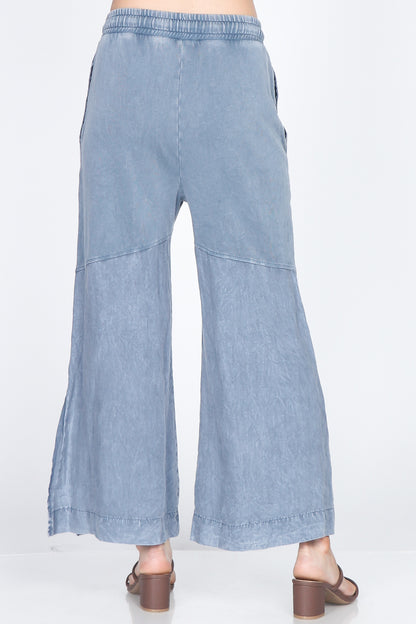 Wide-Leg Terry Lounge Pants in Mineral Wash