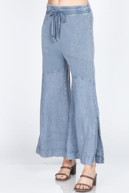 Wide-Leg Terry Lounge Pants in Mineral Wash