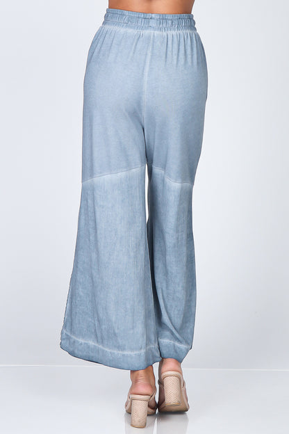 Wide-Leg Terry Lounge Pants in Oil Wash