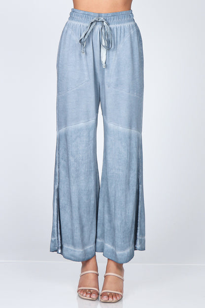 Wide-Leg Terry Lounge Pants in Oil Wash