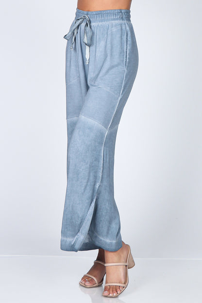 Wide-Leg Terry Lounge Pants in Oil Wash