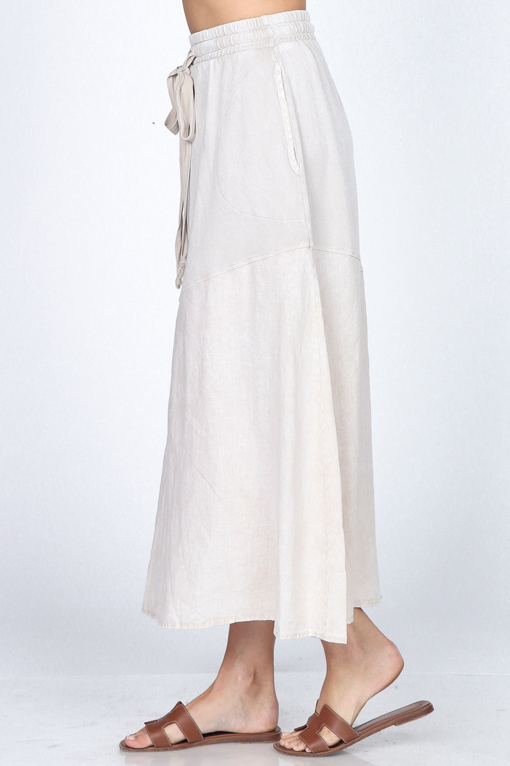 Mineral-washed French Terry Maxi Skirt