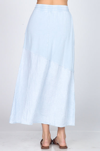 Mineral-washed French Terry Maxi Skirt