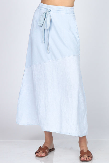 Mineral-washed French Terry Maxi Skirt
