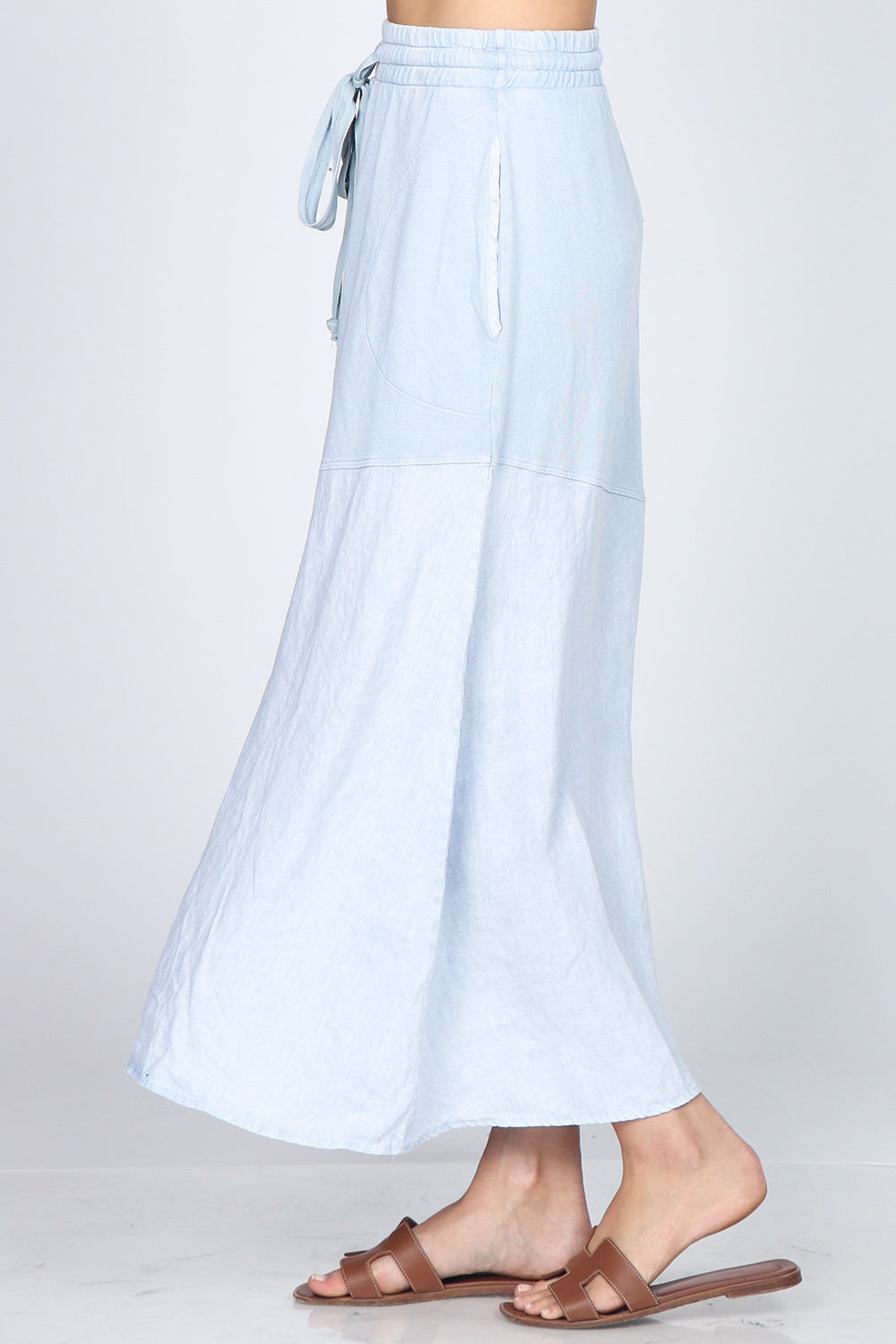 Mineral-washed French Terry Maxi Skirt