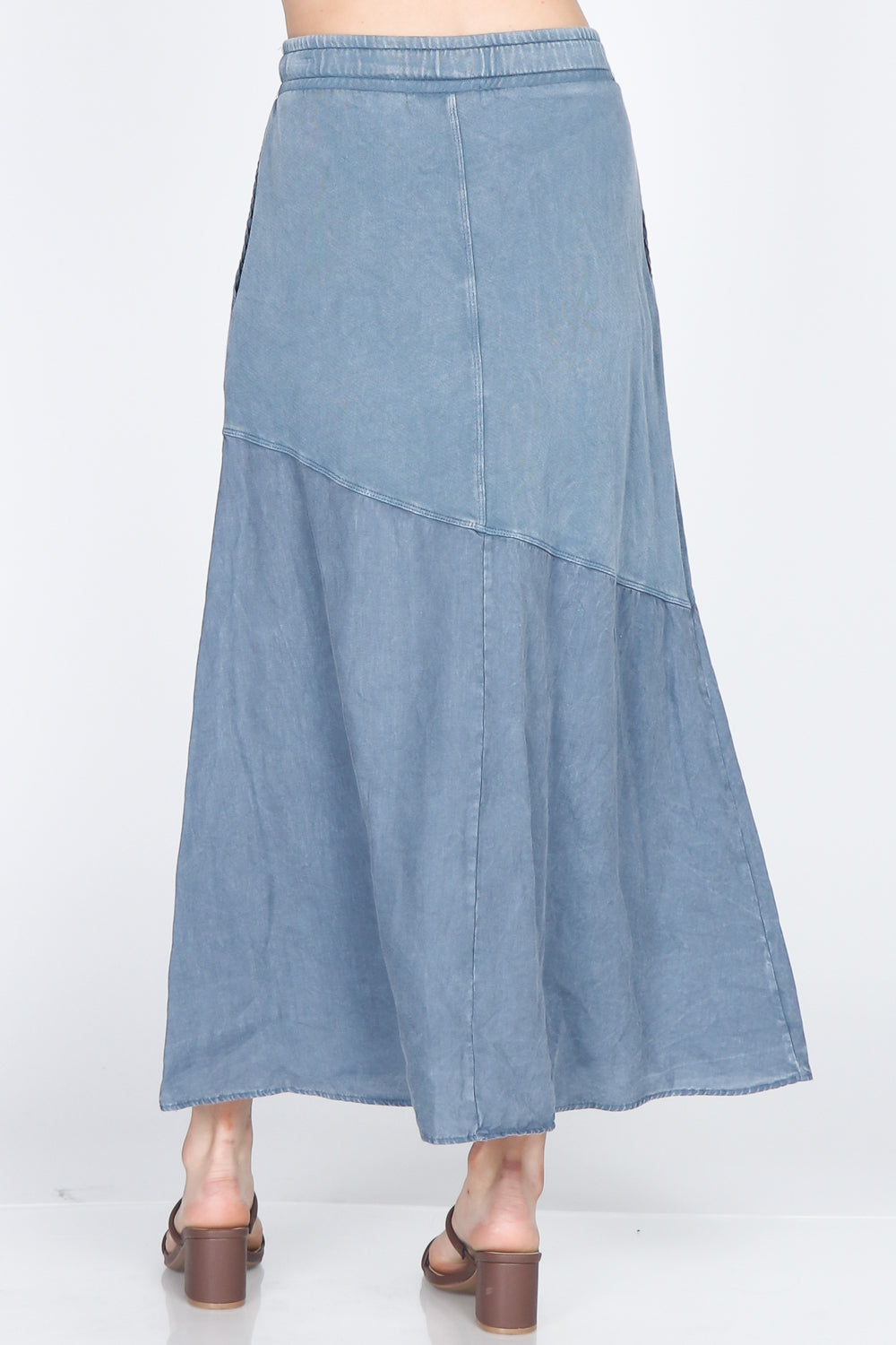 Mineral-washed French Terry Maxi Skirt