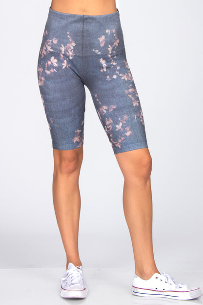 Blossom Burnout Printed Legging Shorts