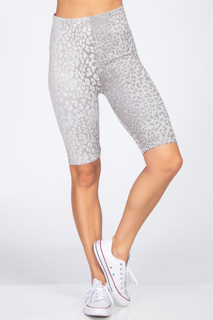 Dual Ombre Leopard Printed Legging Shorts