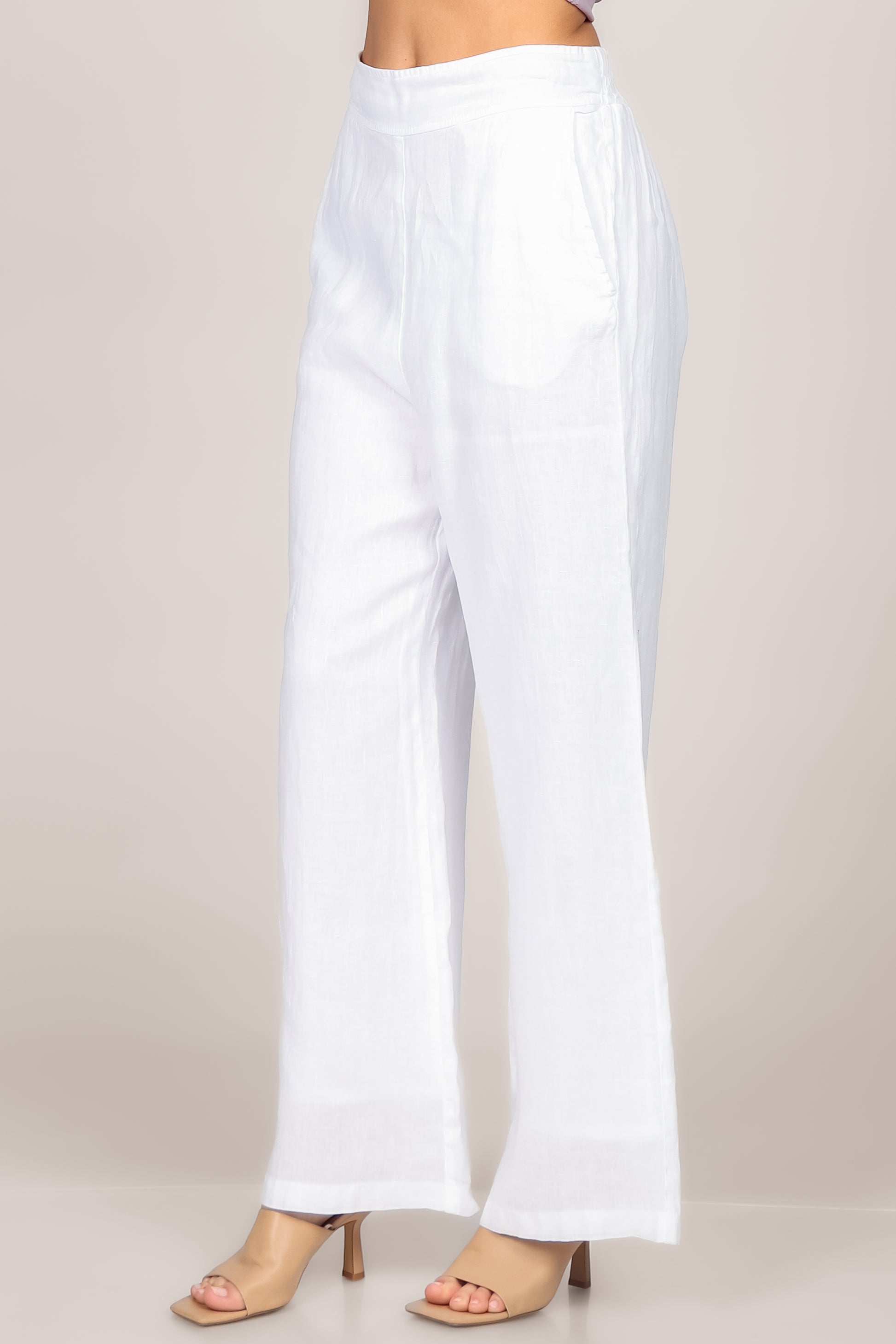 Straight Leg Lined Linen Pants