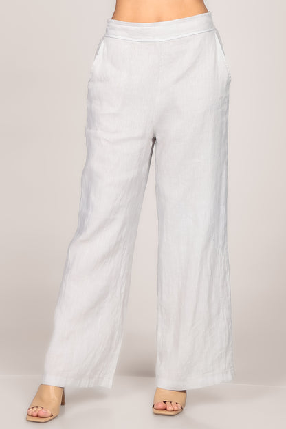 Straight Leg Lined Linen Pants